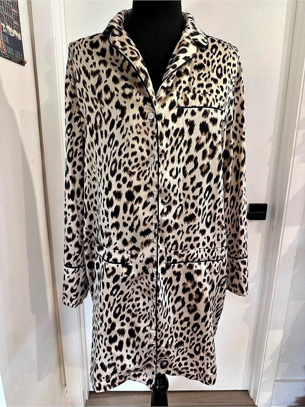 VICTO Leopard Print Trench Coat Size XS Petite